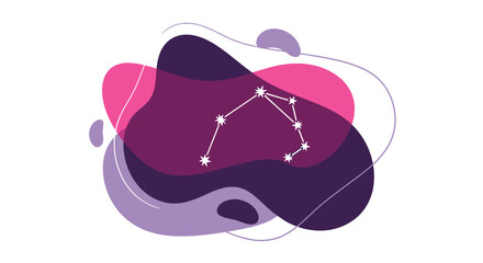 Aquarius zodiac constellation on fluid abstract background © nando
