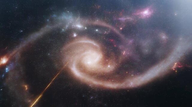 Ethereal cosmic nebula swirling in deep space