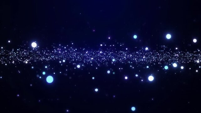 Floating glowing orbs in dark cosmic space animation