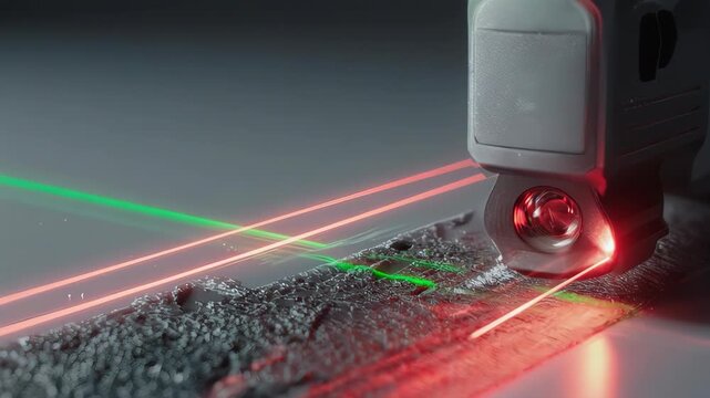 Laser Precision - Advanced Technology in Action with Green and Red Beams.