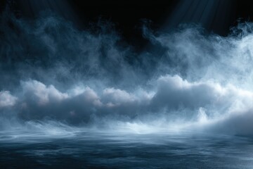 Fototapeta premium Subtle Mist Layers with Light Beams Creating a Dreamy Atmosphere