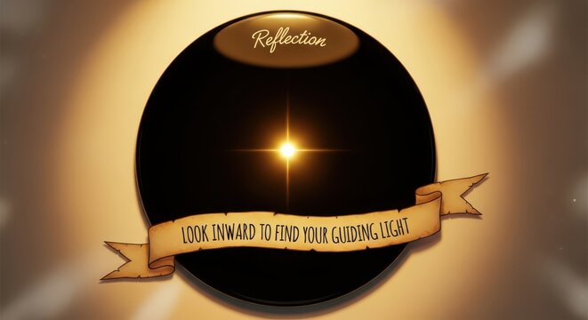 Spiritual Reflection Orb with Guiding Light Message - Inner Wisdom and Enlightenment Concept