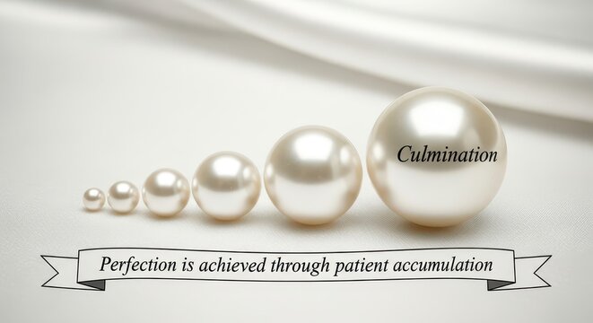 Pearls of Wisdom: A Row of Pearls from Small to Large, Symbolizing Growth, Achievement, and Culmination