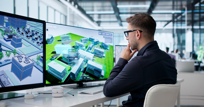 Urban Planner Studies Real-time 3D City Model