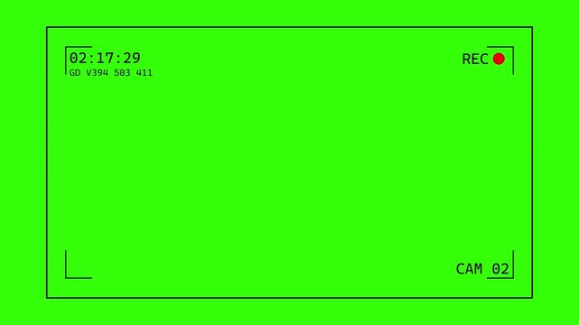 Minimal camera recording viewfinder overlay featuring REC indicator, digital timecode, framing guides, and camcorder interface. Suitable for video editing, filmmaking, surveillance, vlog, documentary,