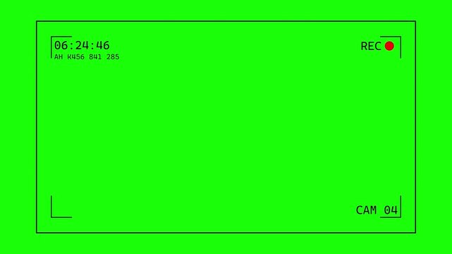 CCTV Screen Interface with Digital Clock and Record Symbol,Surveillance System Monitoring Display with Time Stamp,Security Camera Viewfinder Overlay with Recording Indicator