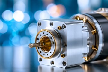 Fototapeta premium High Precision Servo Motor Encoder Housing with Detailed Engineering Design Features