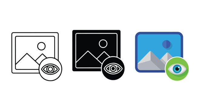 view vector icon set design - Clipart, Glyph and solid icon set, Flat Design Icon, line icon set, Flat Vector icon, icon, Editable stroke icon
