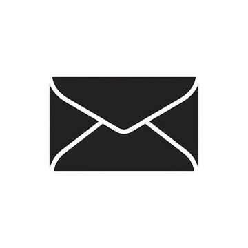 Minimalist black and white envelope icon on transparent background vector illustration