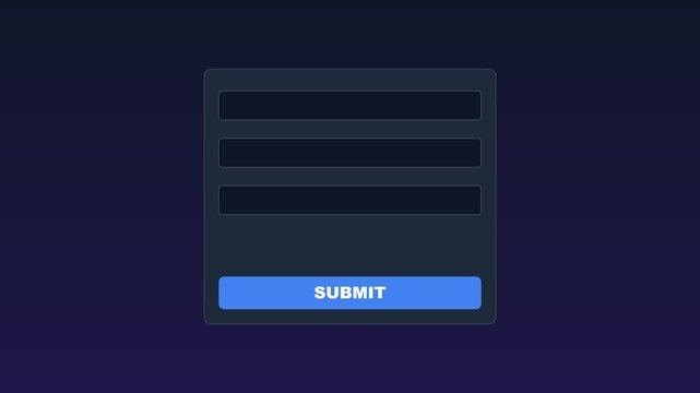 Interactive submit button animation with success checkmark for web ui 4k user interface