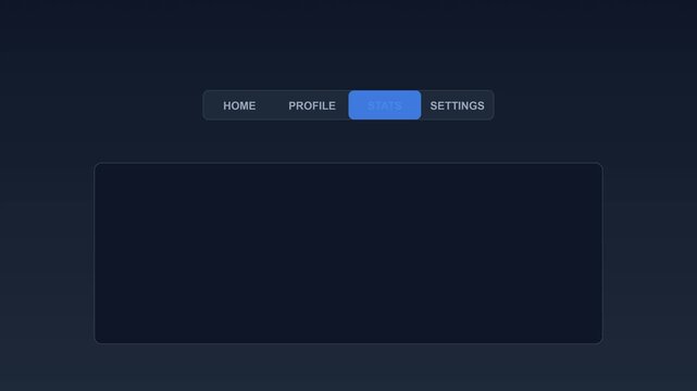Interactive ui navigation menu with animated tab switching and loading for web and mobile app animation 4k