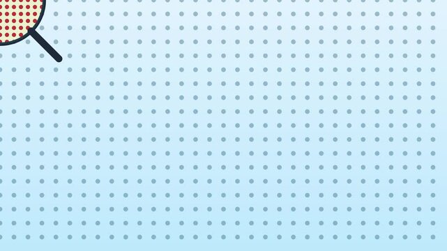 Minimalist abstract animation 4k background, with rotating red, dotted circle and, soft blue gradient pattern
