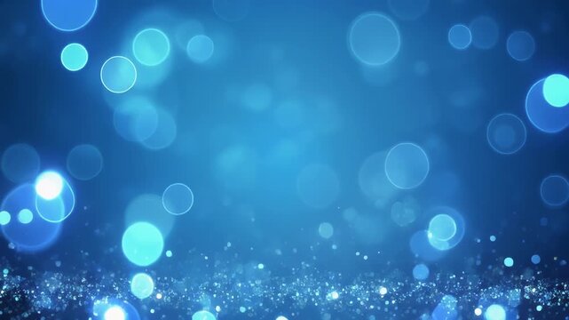 Floating glowing orbs in dark cosmic space
