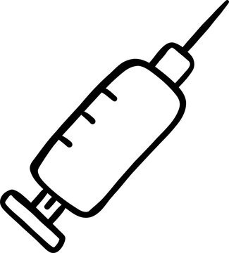 Hand drawn Syringe Outline doodle Illustration