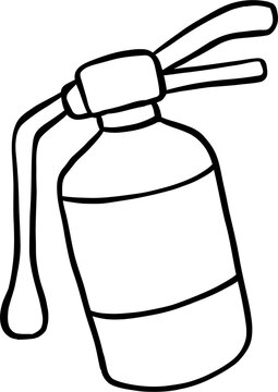 Hand Drawn Fire Extinguisher Outline Doodle Illustration