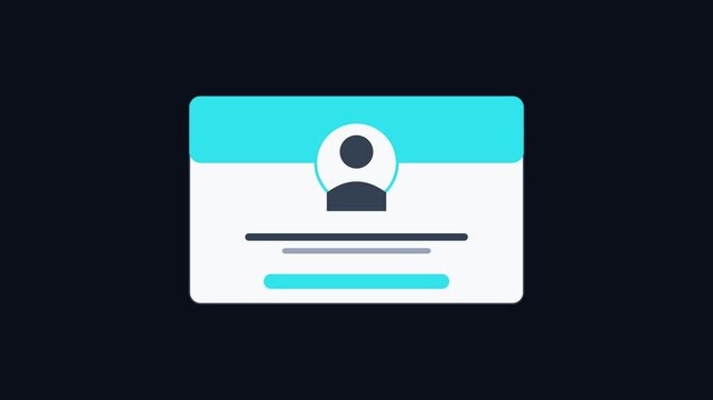 Minimalist user profile interface animation with smooth loading bar and avatar for modern web and app ui 4k
