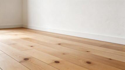 Naklejka premium Wooden floor in empty room corner