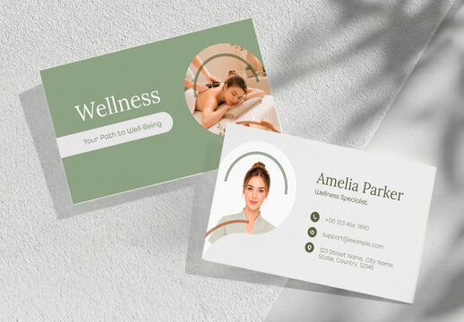 Modern Wellness Spa Business Card Template for Therapist and Holistic Health Professional