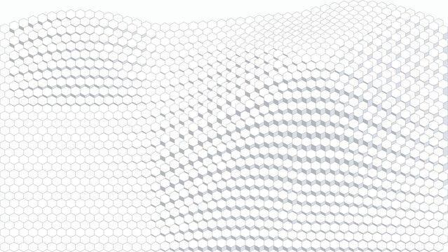 Extruded Hex Topography 3D Architectural Background