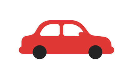 Fototapeta premium Red car flat icon illustration isolated on white background for transport and vehicle concepts