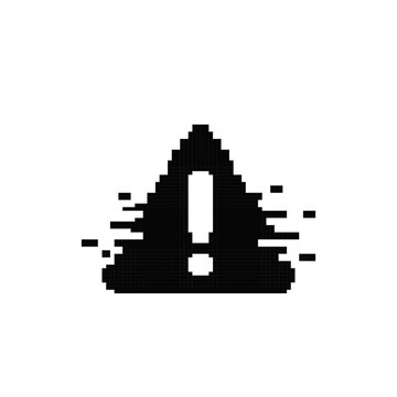 Glitch warning alert pixel art