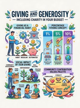 Infographic about charitable giving habits and community social impact