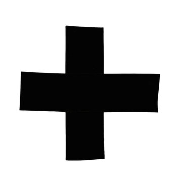 Black plus sign medical cross symbol icon