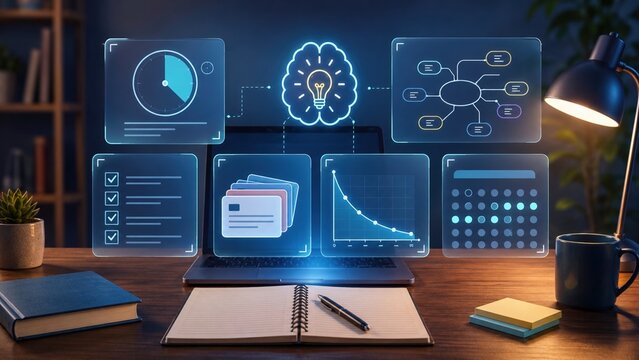 Study Skills and Memory Techniques Infographic