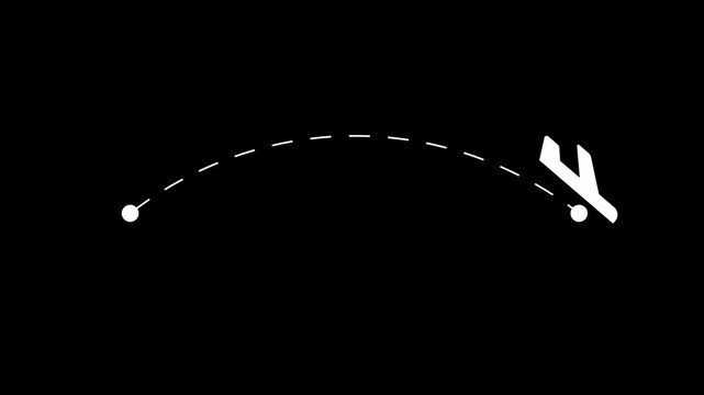 Looping Animated White Dashed Line Path Alpha Channel