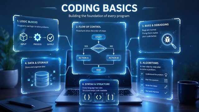 Coding Basics STEM Education Infographic
