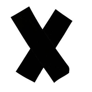 Black x shape symbol or cross mark icon for error or delete