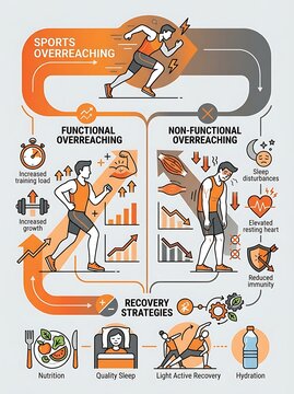 Infographic showing sports overreaching effects and recovery strategies