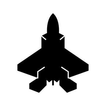 F 22 aircraft Icons Solid style, silhouettes of modern fighter jets, military aircraft, and aviation, ideal for defense, aerospace, transportation, and aviation designs.