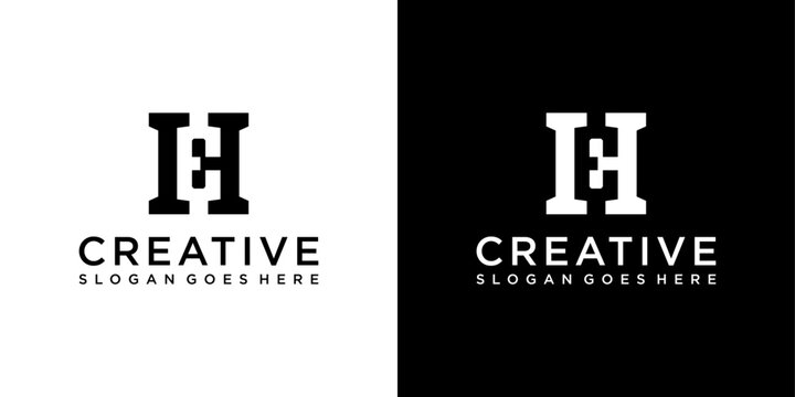 HE or EH initial letter logo design vector