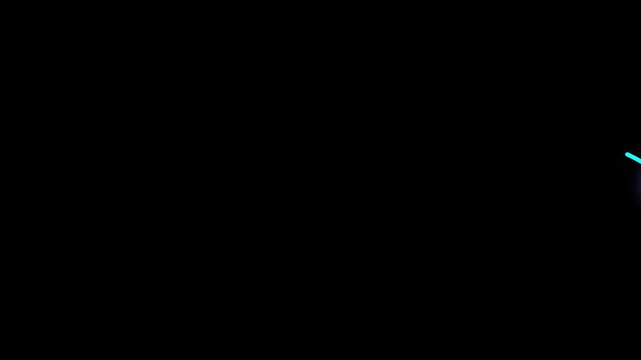 Minimalist blue neon line and circle motion graphics on black background