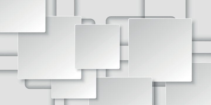 Smooth white abstract background with overlapping square layers. Modern and elegant design with shadow effect for banner, flyer, card, cover and brochure. EPS. 4