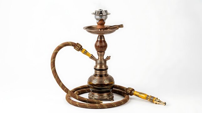 Ornate golden hookah premium shisha pipe for relaxation and social gatherings