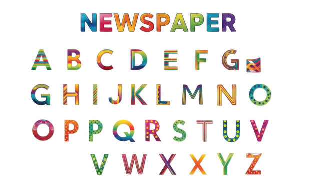Colorful alphabet letters a to z pattern design