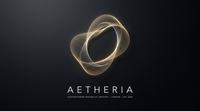 A sleek, modern logo with a golden, abstract design on a black background, featuring a wave-like shape with a gradient effect.