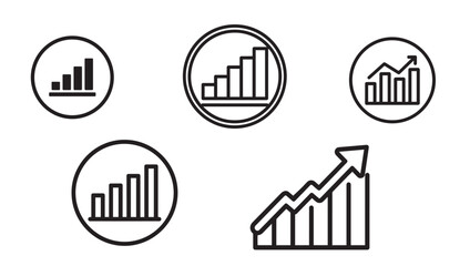 Obraz premium Business growth bar chart icons. Financial analytics and statistics vector set.