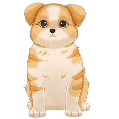Adorable, detailed, digital golden brown puppy illustration great for pet products, childrens books, or animalthemed designs.