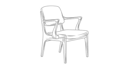 Fototapeta premium Modern armchair line drawing simple furniture design