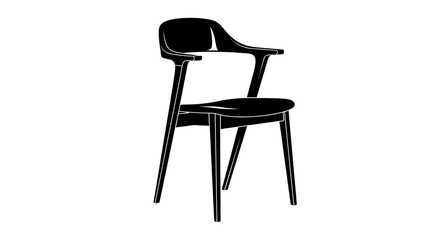 Fototapeta premium Modern black armchair isolated on white background minimalist design