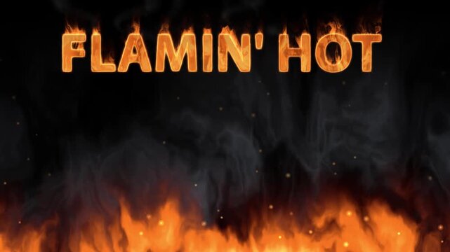 Fiery Text Animation with Smoke and Embers on Black Background