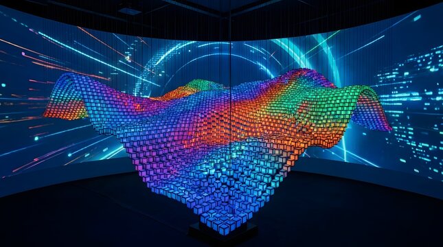 3d render abstract background, technology and digital data concept, network and communication.