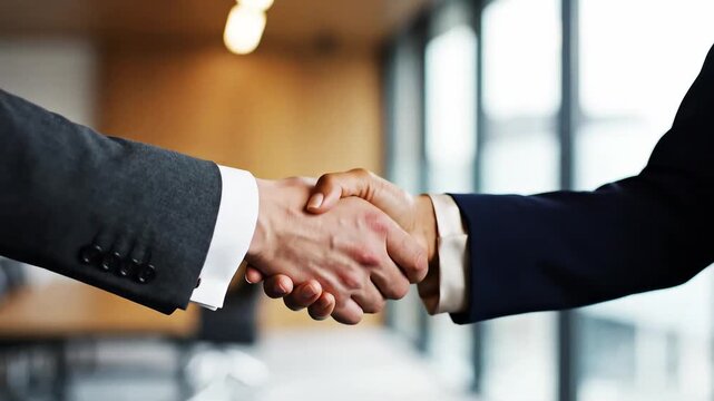 Businessman handshake with sleeves showing corporate attire