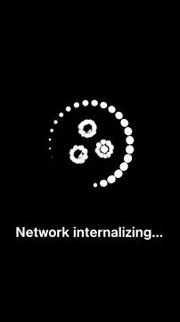 Network internalizing text with loading progress indicator.