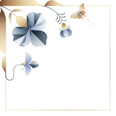 Fototapeta premium Irises frame png, aesthetic botanical sticker design, transparent background