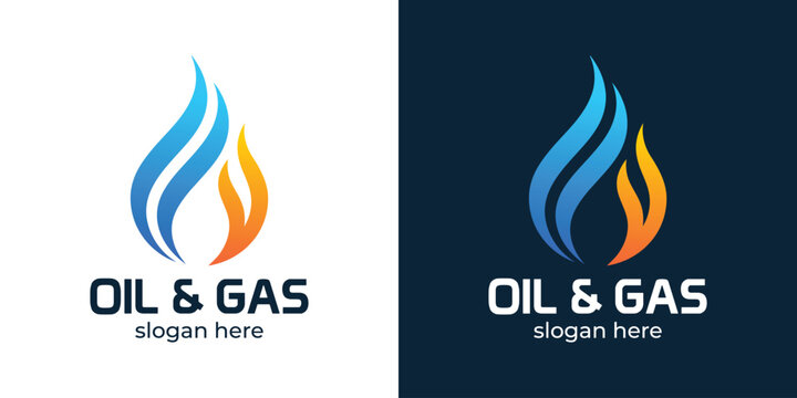 Creative illustration of simple water oil with gas and or fire logo design.