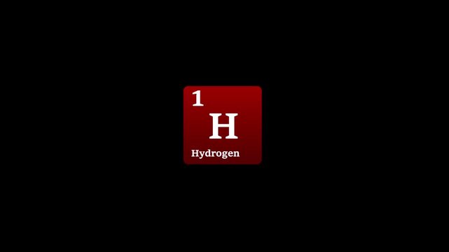 1 Hydrogen element symbol animation video